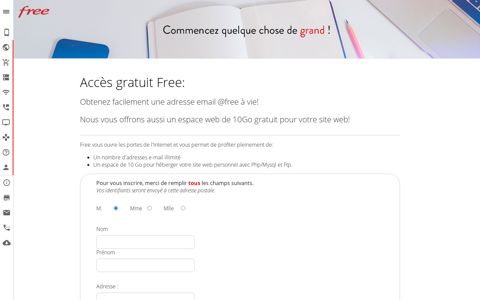 Accès Libre Free: créez un mail et une page perso facilement ...