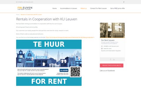 Rentals in Cooperation with KU Leuven | For Rent Leuven