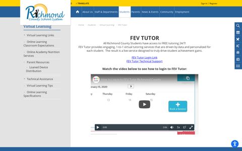 Virtual Learning / FEV Tutor - Richmond County School System