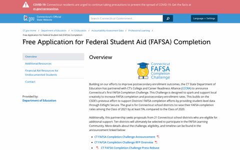 FAFSA Completion - CT.gov