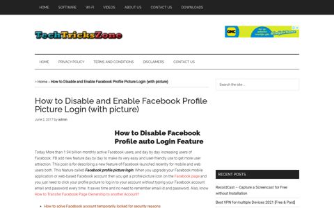 Facebook profile picture login enable and disable with simple ...