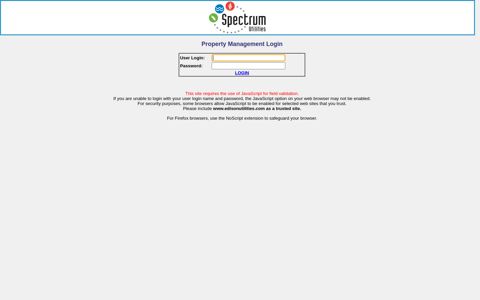 Property Management Login - Spectrum Utilities