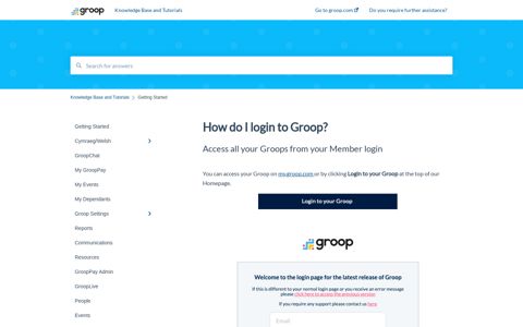 How do I login to Groop? - Knowledge Base