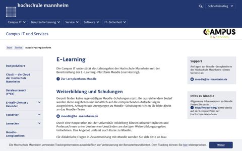 Moodle-Lernplattform - Campus IT und Services - Hochschule ...