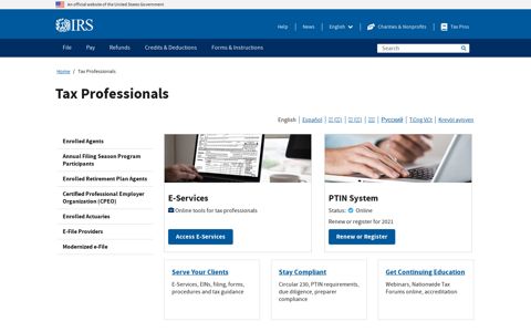 Tax Professionals | Internal Revenue Service