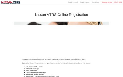 Nissan VTRS Online Registration Welcome