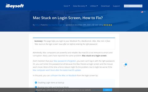 Fix Mac stuck on login screen of Catalina/Mojave/High Sierra