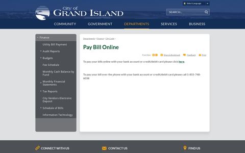 Pay Bill Online | City of Grand Island, NE
