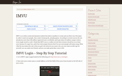 IMVU Login – imvu.com Member Sign In - Signin.co