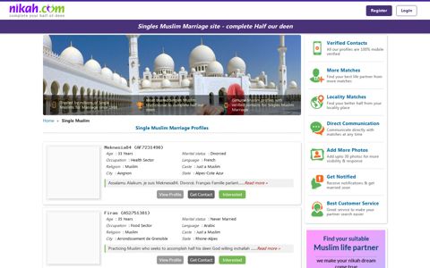 Singles Muslim Marriage site, complete Half our deen Login now