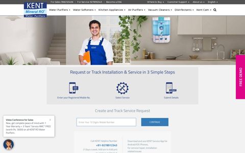 KENT RO: Request or Track Installation & Service of KENT ...