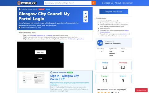 Glasgow City Council My Portal Login - Portal-DB.live