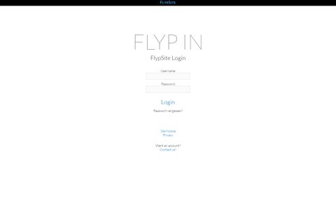 FlypSite Login for "anonymous"