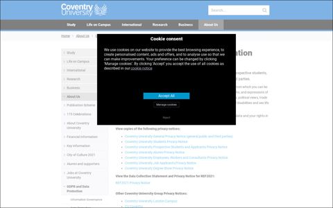 Privacy Notices and ICO registration numbers | Coventry ...