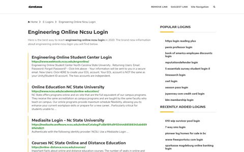 Engineering Online Ncsu Login ❤️ One Click Access - iLoveLogin