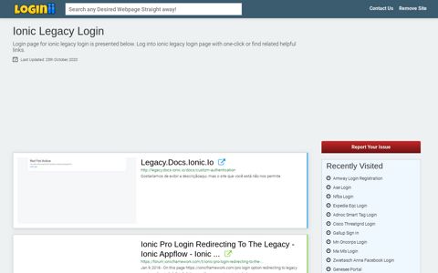Ionic Legacy Login | Accedi Ionic Legacy - Loginii.com