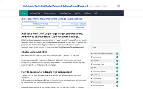 Jiofi.local.html Forgot Password Change Login Settings