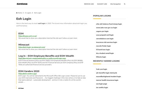 Eoh Login ❤️ One Click Access - iLoveLogin