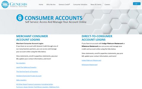 Consumer Account Login - Genesis Financial Solutions