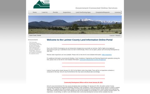 the Larimer County Land Information Online Portal