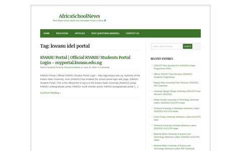 kwasu idel portal Archives - AfricaSchoolNews ...