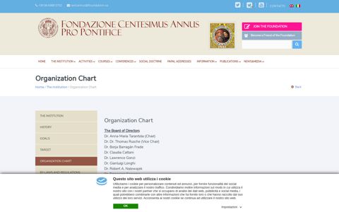 Organization Chart – Fondazione Centesimus Annus Pro ...