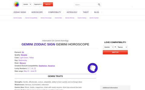 Gemini Horoscope: Gemini Zodiac Sign Dates Compatibility ...