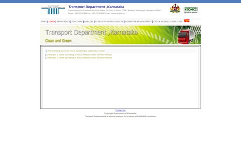 Check Vehicle Validation - Transport Department,Karnataka