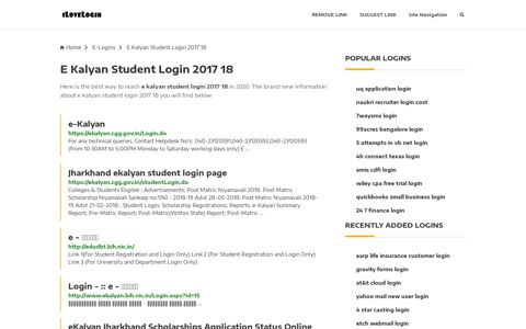 E Kalyan Student Login 2017 18 ❤️ One Click Access - iLoveLogin