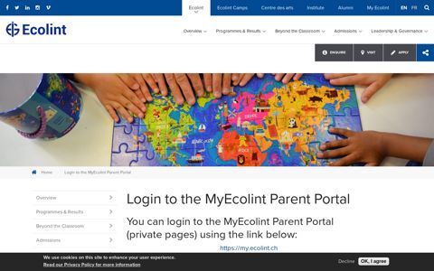Login to the MyEcolint Parent Portal