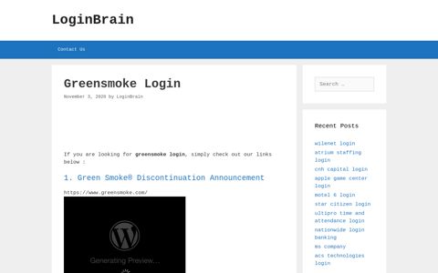 greensmoke login - LoginBrain