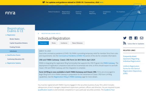 Individual Registration | FINRA.org