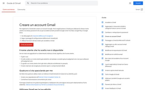 Creare un account Gmail - Guida di Gmail - Google Support