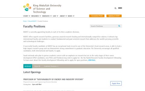Faculty Positions | King Abdullah University - KAUST