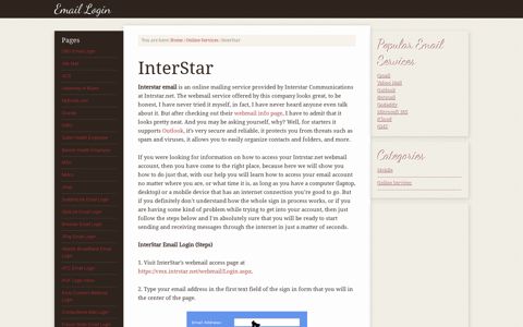 InterStar Email Login – www.intrstar.net Webmail Log In