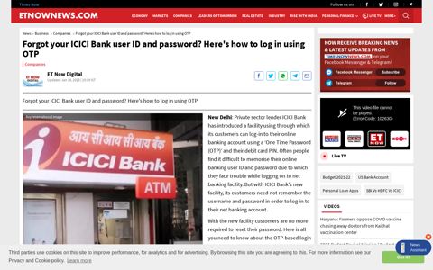 Forgot your ICICI Bank user ID and password? Here's how to ...