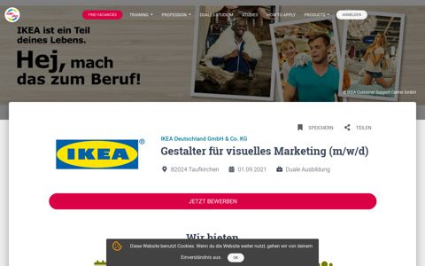 Ausbildung Gestalter für visuelles Marketing IKEA ... - AUBI-plus