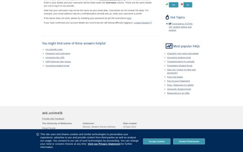 LMS Login Issues - ask.unimelb