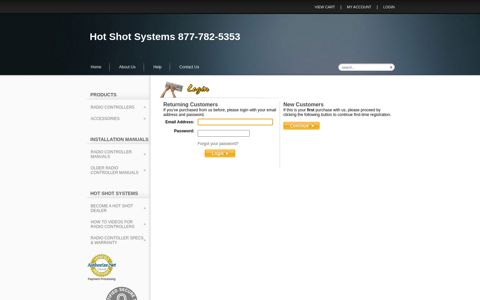 Login - Hot Shot Systems