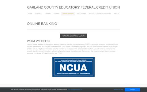 online banking - garland county educators' federal credit union