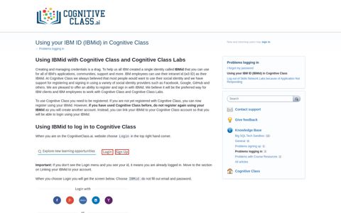 Using your IBM ID (IBMid) in Cognitive Class – Cognitive ...