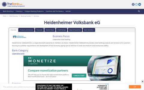 Heidenheimer Volksbank eG (Germany) - Bank Profile - TheBanks.eu