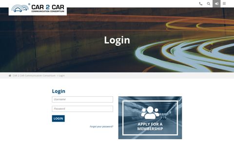 Login - CAR 2 CAR Communication Consortium