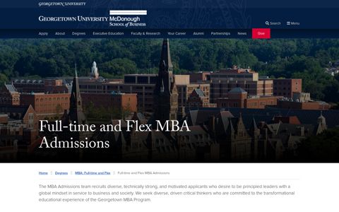 Full-time and Flex MBA Admissions | McDonough School of ...