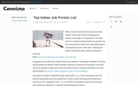 Top Indian Job Portals List - Careerizma