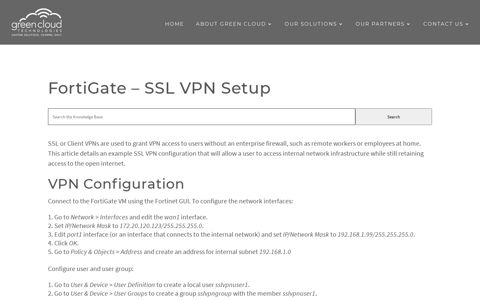 Fortinet FortiGate - SSL VPN Setup – Green Cloud