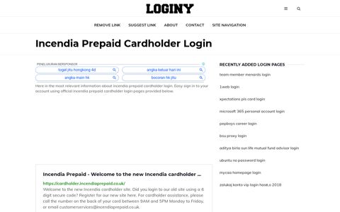 Incendia Prepaid Cardholder Login ✔️ One Click Login