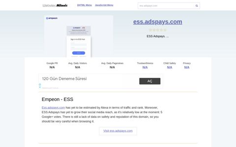 Ess.adspays.com website. Empeon - ESS.