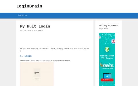 My Hult - Login - LoginBrain