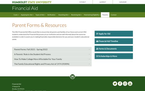 Parent Forms & Resources - Financial Aid - Humboldt State ...